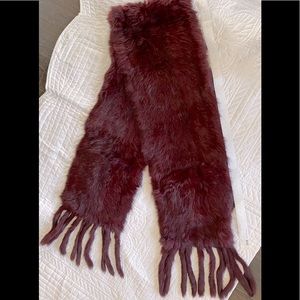 Mink Woven Burgundy Long Scarf Shawl